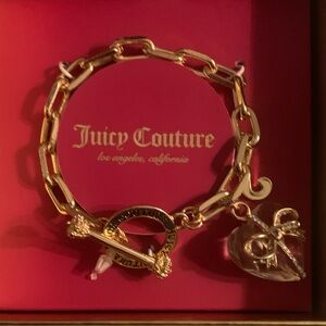 NEW- Juicy Couture Gold Bracelet with Heart Charm